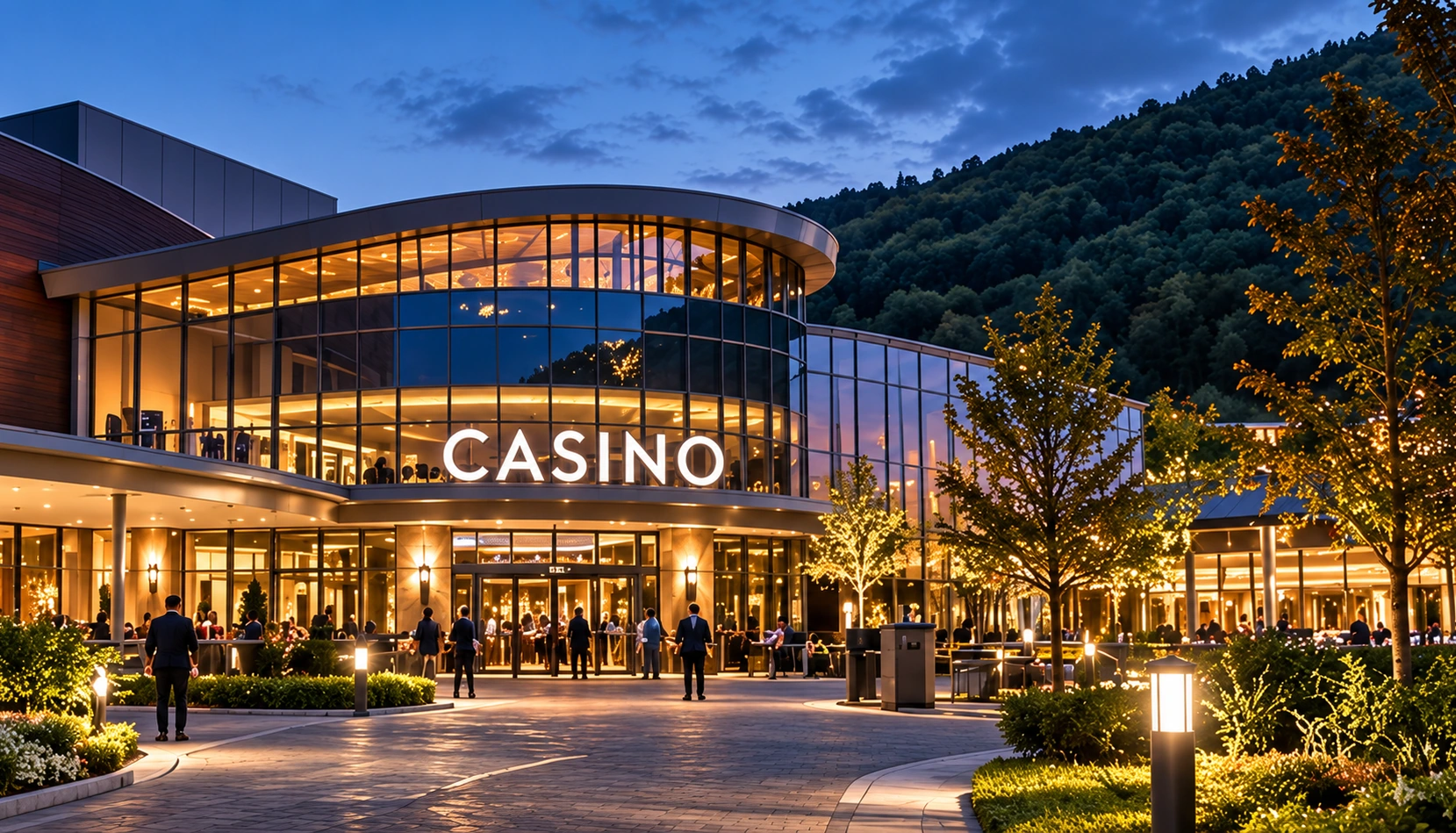Entrée d'un complexe hôtelier-casino français.