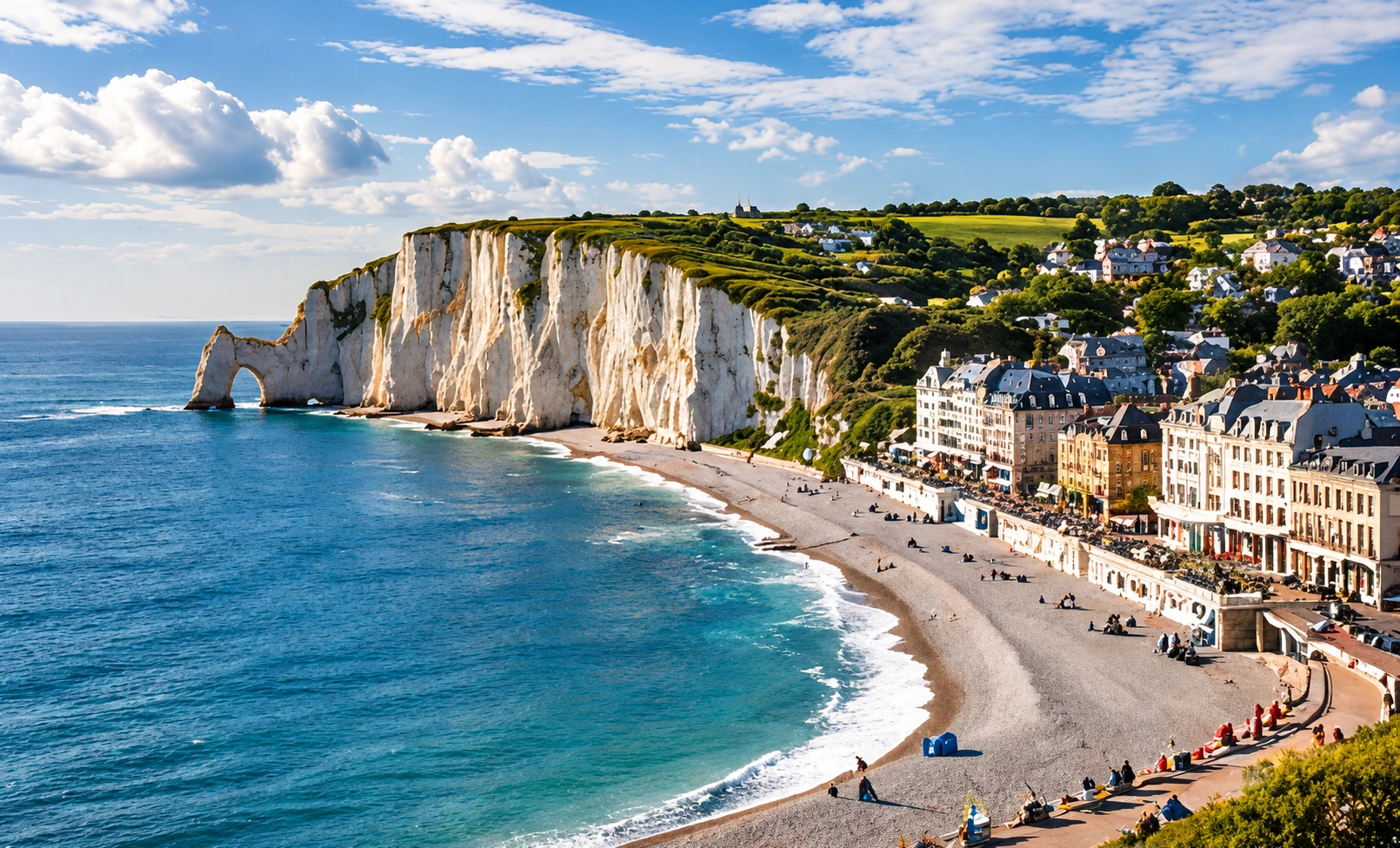 Le littoral normand et la promenade historique de la station balnéaire de Dieppe